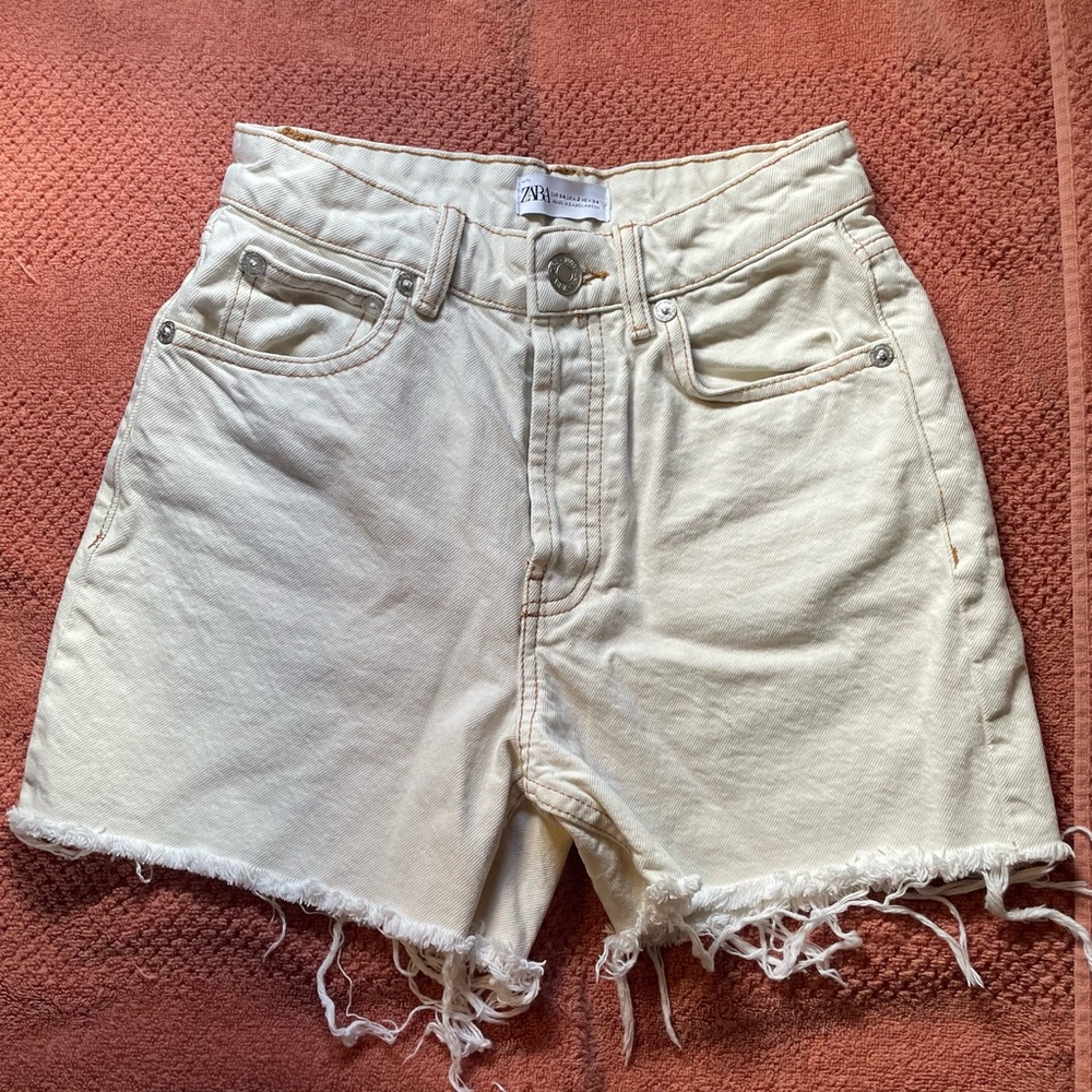 Zara Cream Denim Women's Shorts